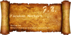 Fazekas Norbert névjegykártya